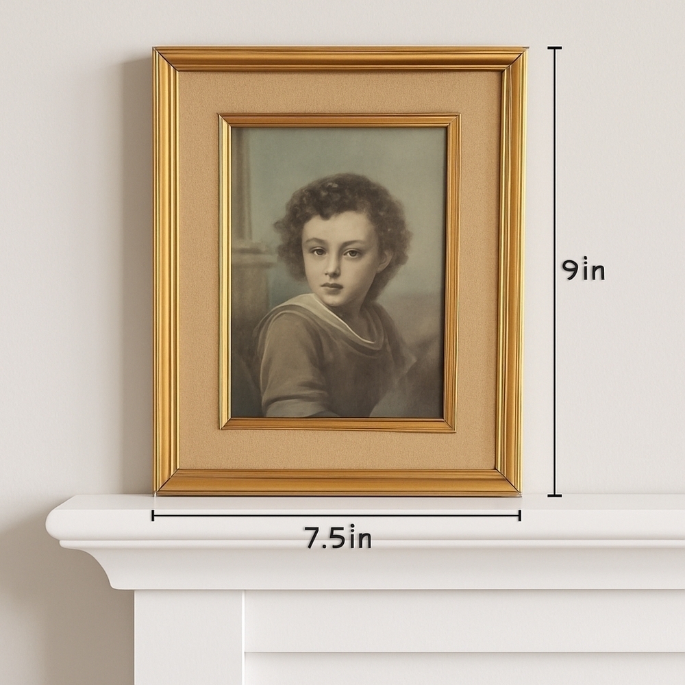 Vintage “Christ‑Child” Reproduction Framed Print by Murillo – 9″×7.5″ Frame